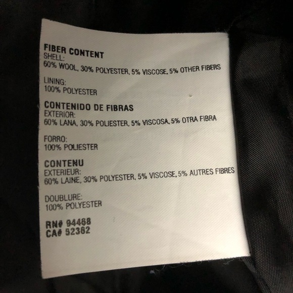 Nautica Women’s‎ Charcoal Wool Blend Pea Coat Large - Picture 4 of 4